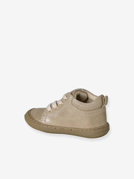 Soft leather lace-up ankle boots for baby's first steps brown+dark brown+fuchsia+golden yellow+rose 