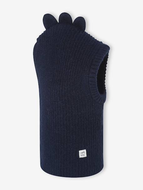 Dino Beanie for Boys khaki+navy blue 