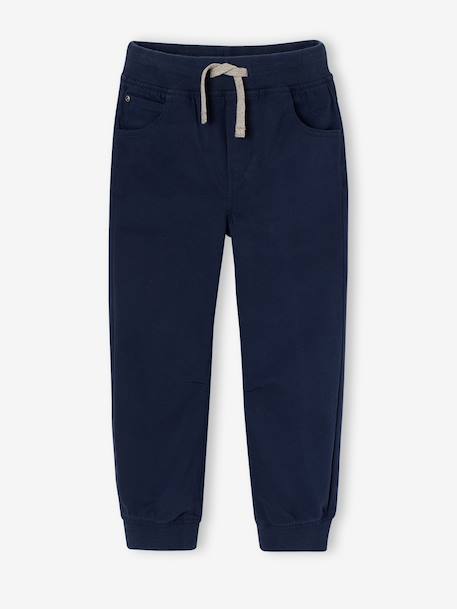 Easy-on jogger trousers for boys caramel+grey blue+navy blue 