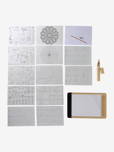 FSC 100% wooden light-up drawing tablet wood 