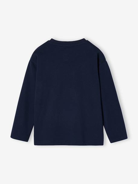 Long-sleeved T-shirt for boys green+navy blue 