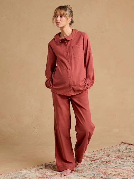 2-piece maternity pyjamas terracotta 