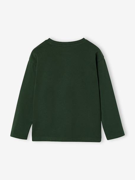Long-sleeved T-shirt for boys green+navy blue 