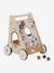Wooden Walker with Brakes - Wood FSC® Certified caramel+rose+WHITE MEDIUM SOLID WITH DESIGN+wood 