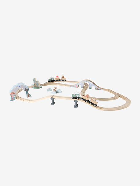 FSC 100% 55-piece wooden train set wood 