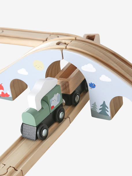 FSC 100% 55-piece wooden train set wood 