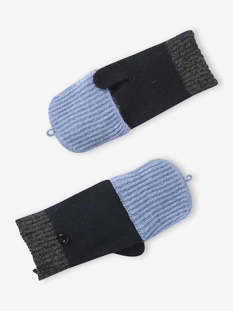 3-piece hat, snood and mittens set for boys navy blue 