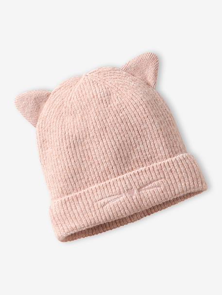 Hat, snood and mitten set for girls sand beige 