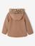 Hooded coat for girls camel+navy blue 