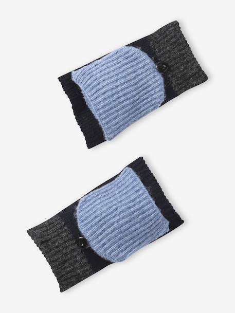 3-piece hat, snood and mittens set for boys navy blue 