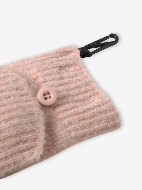 Hat, snood and mitten set for girls sand beige 