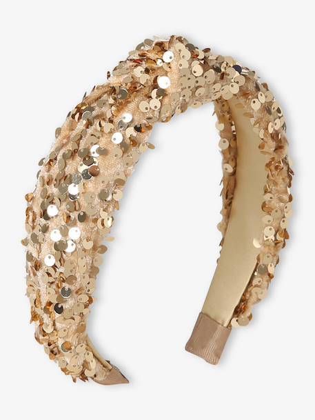 Sequin headband for girls gold 