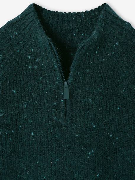 High neck jumper for boys marl blue 