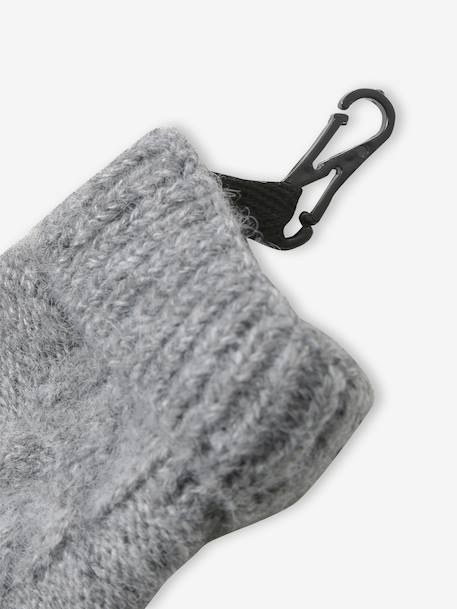 Baby hat, snood and mittens set marl grey 