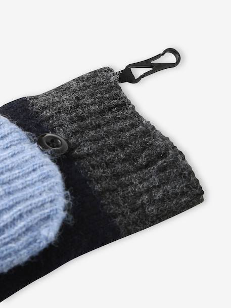 3-piece hat, snood and mittens set for boys navy blue 