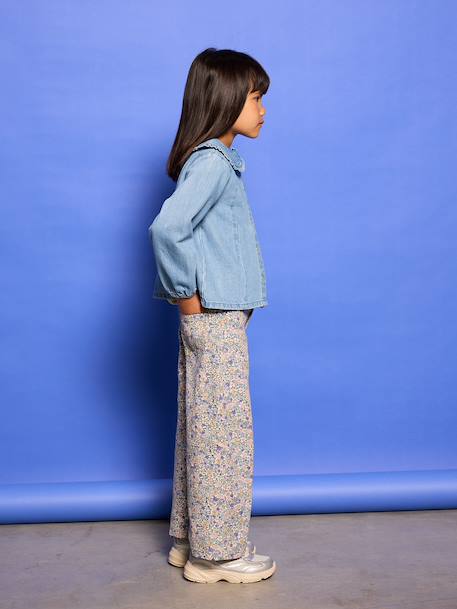 Wide-leg trousers for girls lilac 