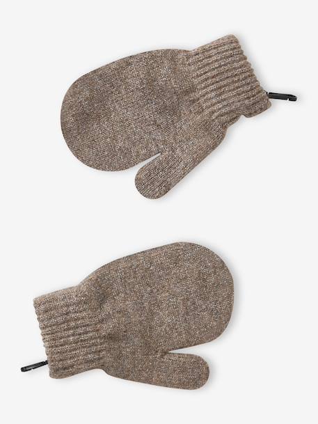 Hat, snood and gloves set for boys taupe 
