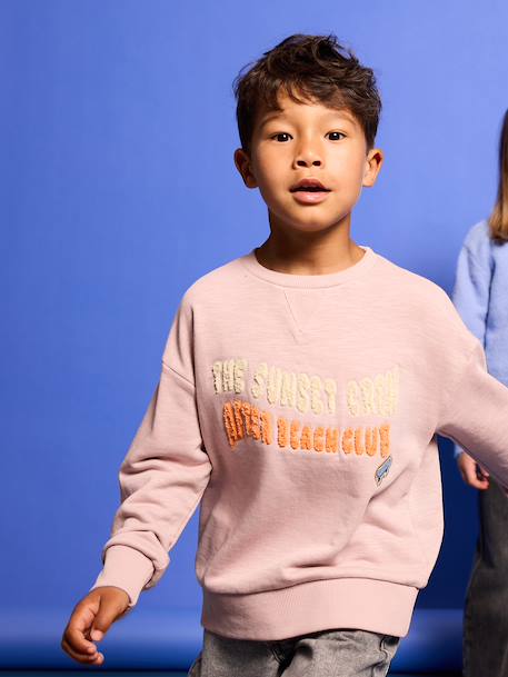 Crewneck sweatshirt for boys pale pink 
