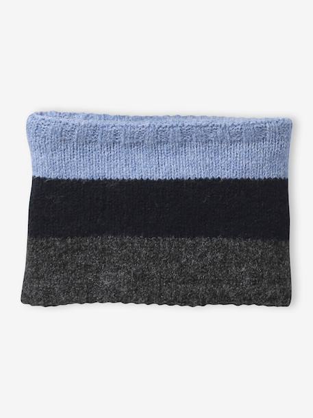 3-piece hat, snood and mittens set for boys navy blue 