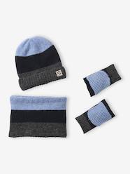 3-piece hat, snood and mittens set for boys