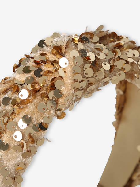 Sequin headband for girls gold 