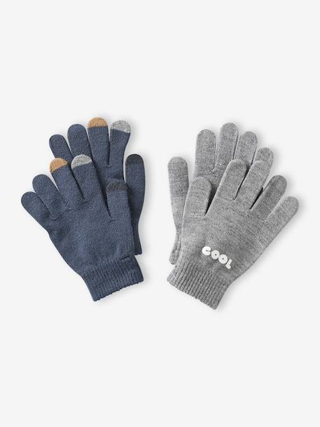 Pack of 2 pairs of magic gloves for boys navy blue 