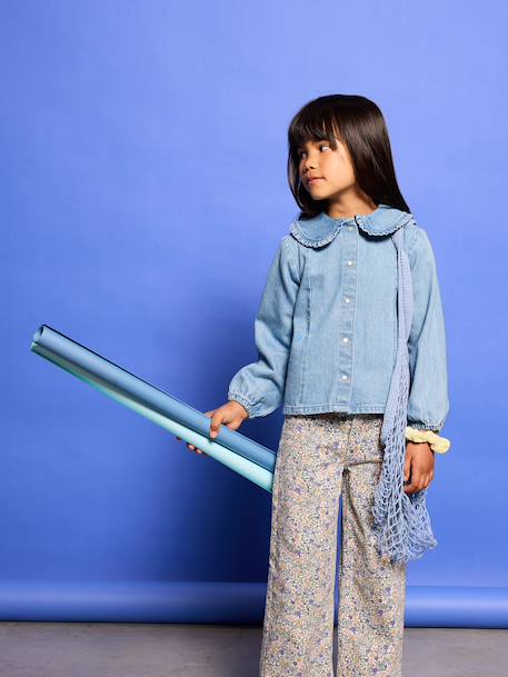 Denim shirt with long sleeves for girls double stone 