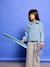 Denim shirt with long sleeves for girls double stone 