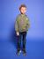 Hoodie with Motif on Chest for Boys, Basics orange+sage green 
