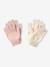 Pack of 2 Pairs of Magic Gloves, for Girls marl beige+navy blue 