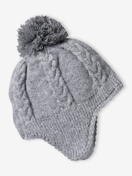 Baby hat, snood and mittens set marl grey 