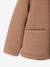 Hooded coat for girls camel+navy blue 