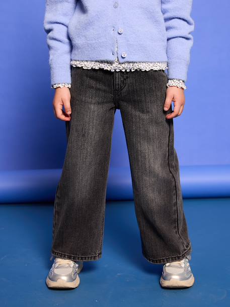 Wide-Leg MorphologiK Jeans for Girls, Medium Hip deep blue+denim grey+light blue+medium blue 