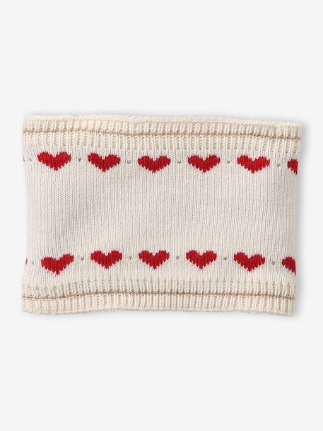 Girls' hat, snood and mittens set ecru 