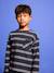 Long-Sleeved T-Shirt with Striped Effect for Boys navy blue+striped white 