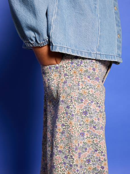 Wide-leg trousers for girls lilac 