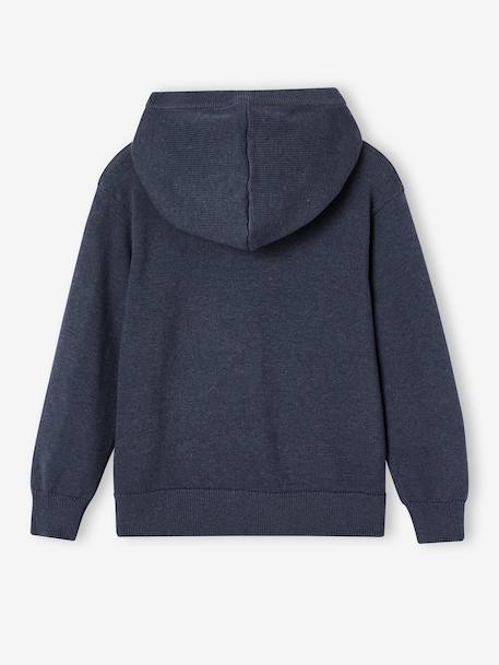 Hooded jumper for boys marl blue 