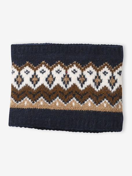 Hat, snood and gloves set for boys mocha 