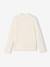 Roll-neck top for girls ecru+old rose 