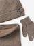 Hat, snood and gloves set for boys taupe 