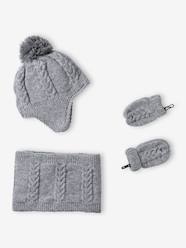 Baby hat, snood and mittens set