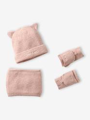 Hat, snood and mitten set for girls