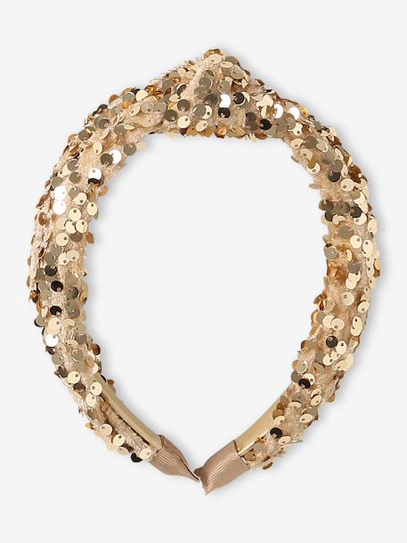 Sequin headband for girls gold 
