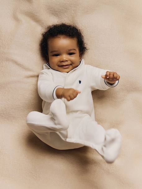 Baby pyjamas with sailor collar by PETIT BATEAU white 