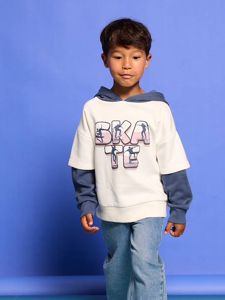Hooded sweatshirt for boys ecru 
