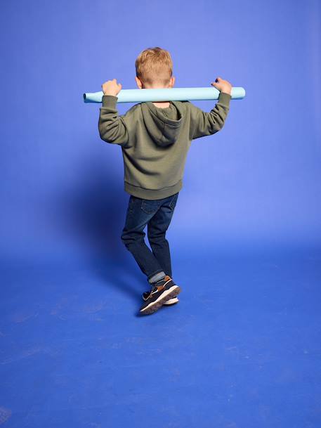 Hoodie with Motif on Chest for Boys, Basics orange+sage green 