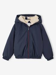 Girls-Sherpa-Lined Hooded Windcheater for Girls