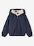 Sherpa-Lined Hooded Windcheater for Girls navy blue+rose 
