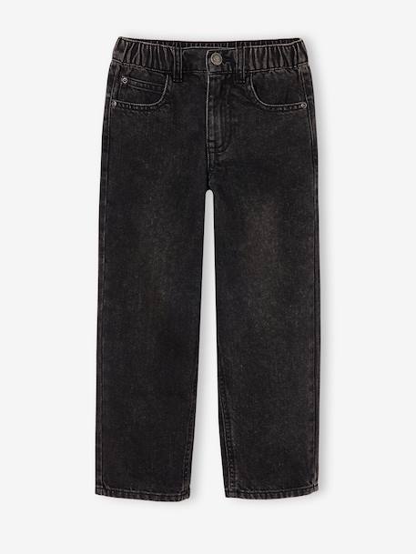 Loose-fit jeans for boys black+double stone 