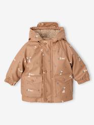 Baby-Outerwear-Sherpa-Lined Hooded Raincoat for Babies
